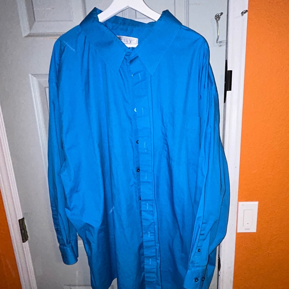 Kings court mens long sleeve button up shirt neck size 22